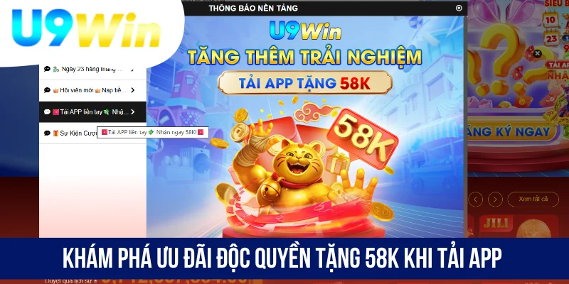 Khám phá ưu đãi độc quyền tặng 58K khi tải app